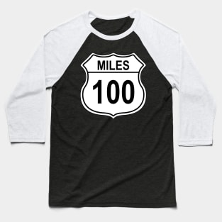 100 Mile US Highway Sign Baseball T-Shirt